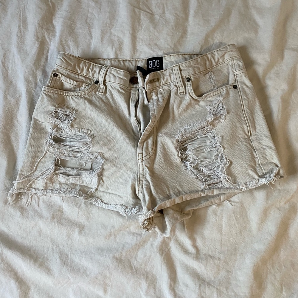 Urban Outfitters Off White Cut Off Shorts